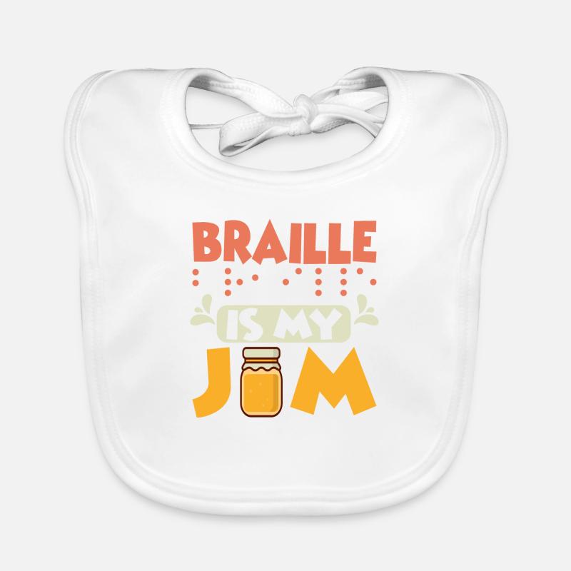 Braille Is My Jam Braille Dots Impaired Blindness Baby Bio-Lätzchen