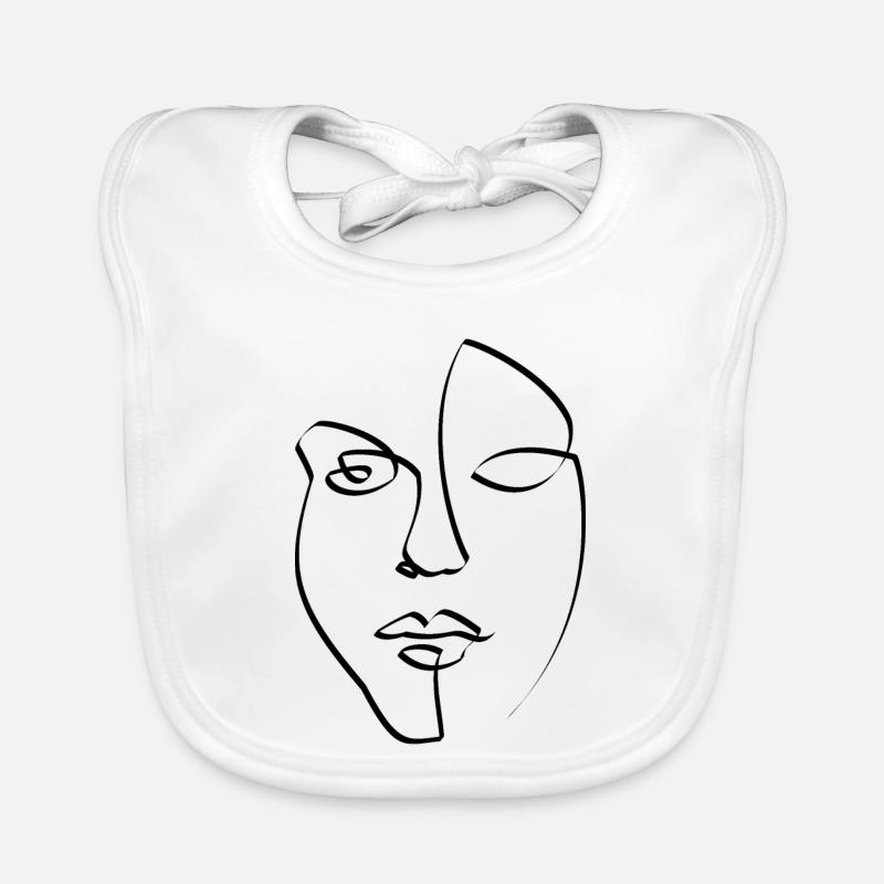 Face - Bavoir bio Bébé - blanc