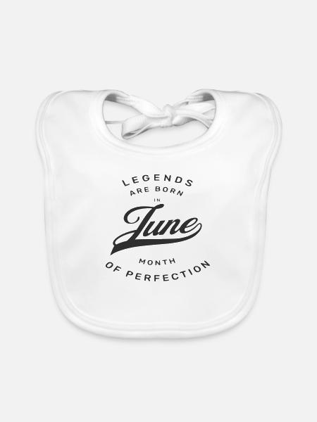 JUNE BIRTHDAY - Organic Baby Bibs - white - Front
