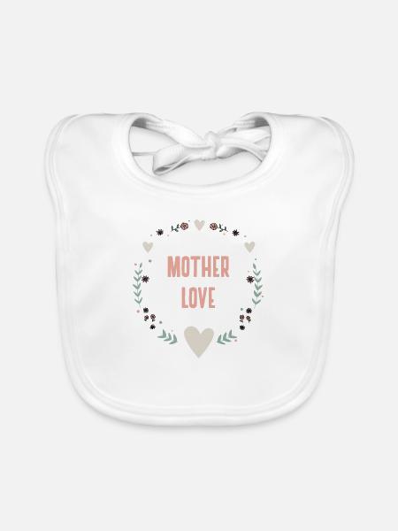 Mother's Day Mother Love Thank You Children Gift - Organic Baby Bibs - white - Front