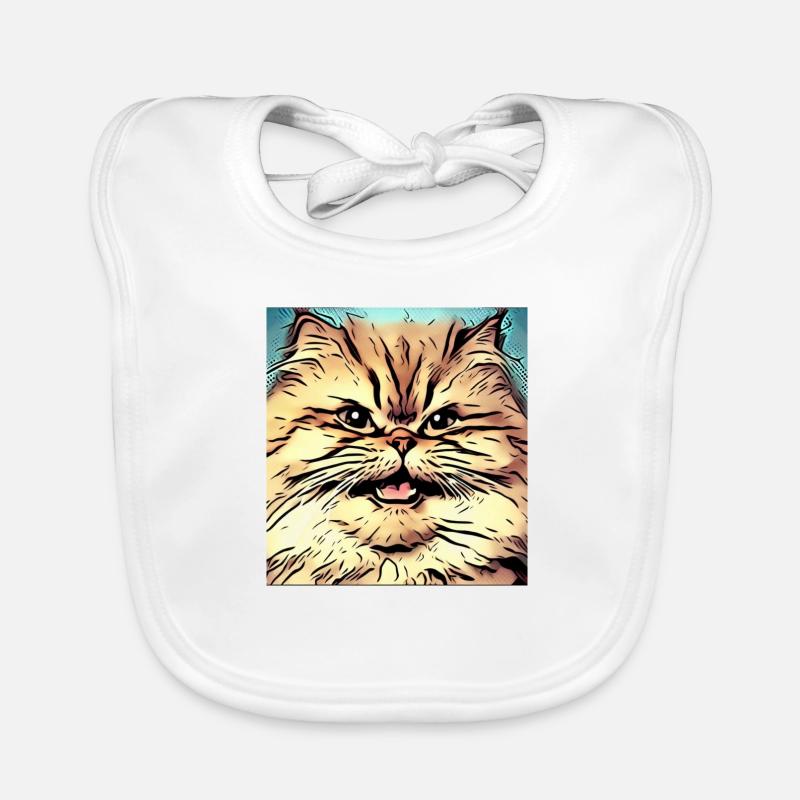 Chat persan Negan dans le style comique Bavoir bio Bébé