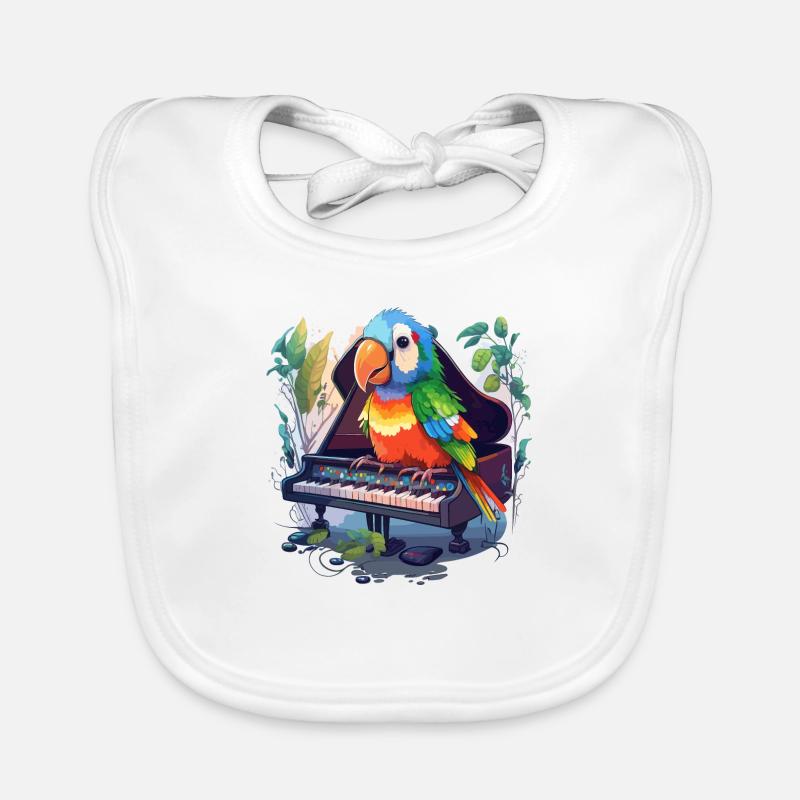 Perroquet Pianiste Bavoir bio Bébé