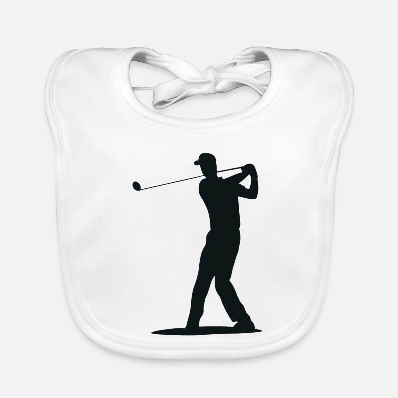 Golfer Tee Silhouette - Design pour hommes Bavoir bio Bébé