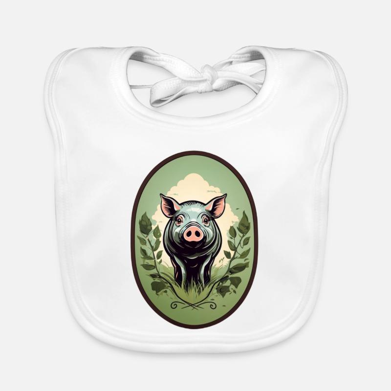 Cochon chanceux Bavoir bio Bébé