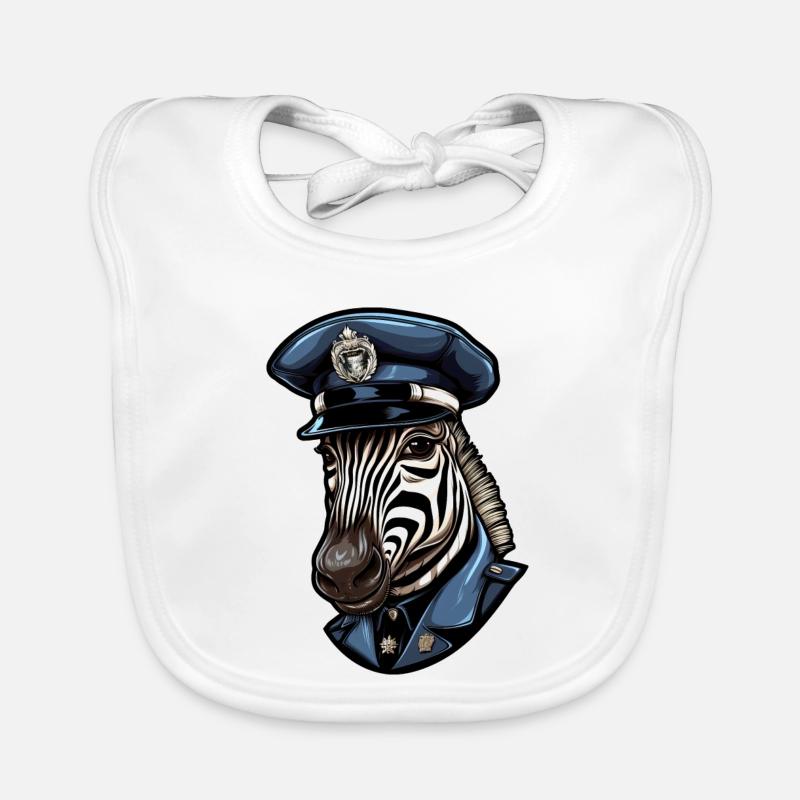 Zebra Police Organic Baby Bibs