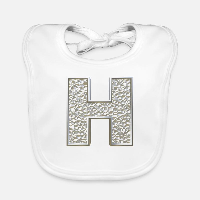 H, lettre, lettre H, initiale, initiale H, monogramme, Bavoir bio Bébé