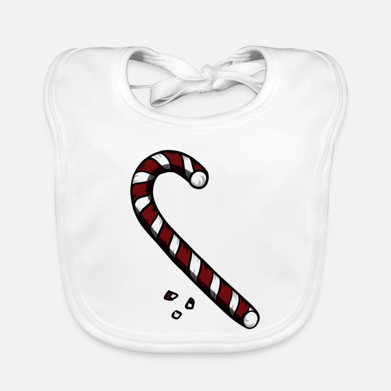 Candy Cane - Baby Bio-Lätzchen - Weiß