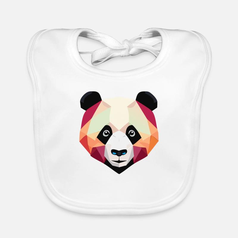 Panda Low Poly Organic Baby Bibs