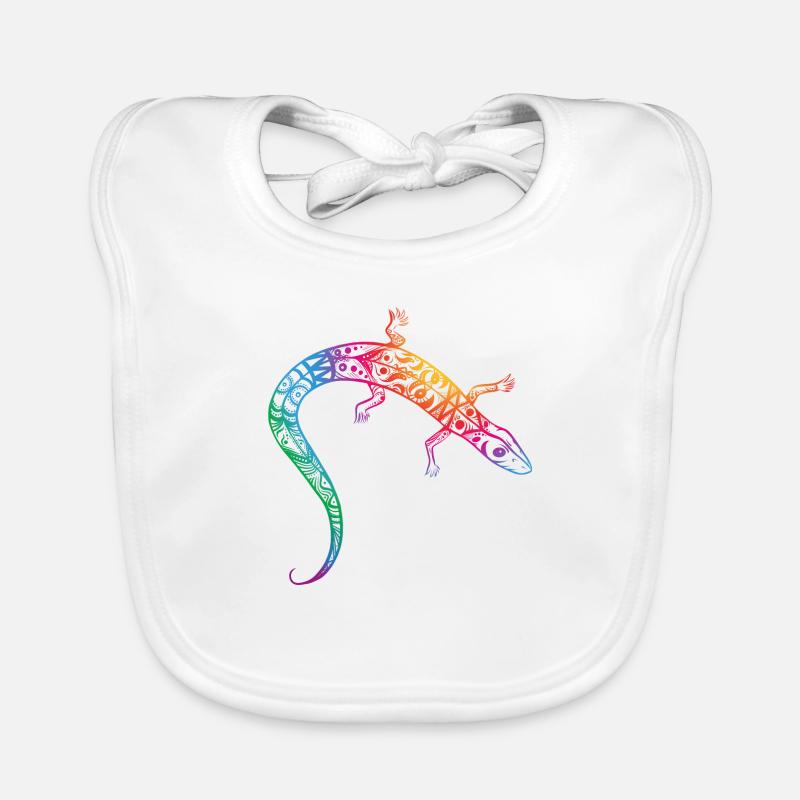 Bunte Eidechse Baby Bio-Lätzchen