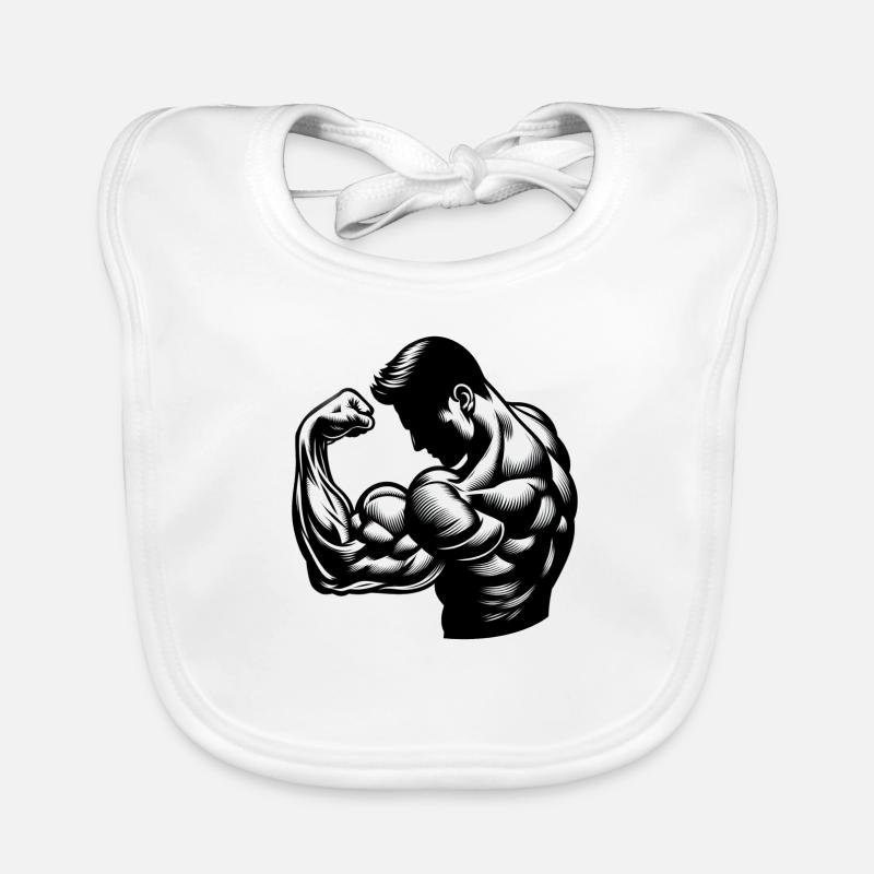 Flexing Biceps Baby Bio-Lätzchen