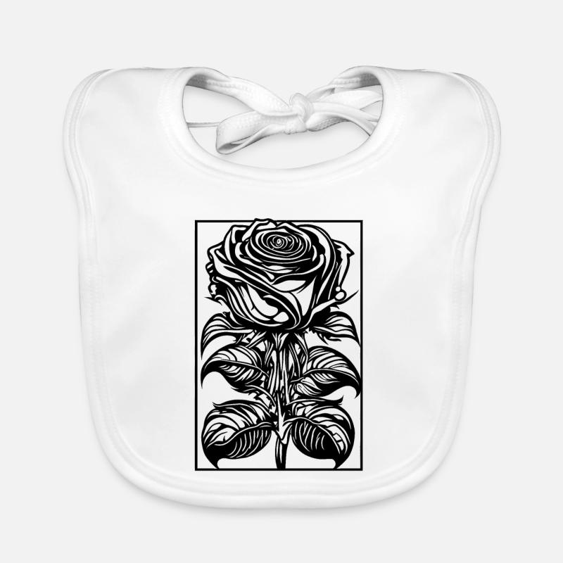 Romantic Rose with Frame Organic Baby Bibs