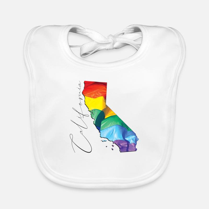 California (USA) | Real Flag | LGBTQIA+ Script Organic Baby Bibs