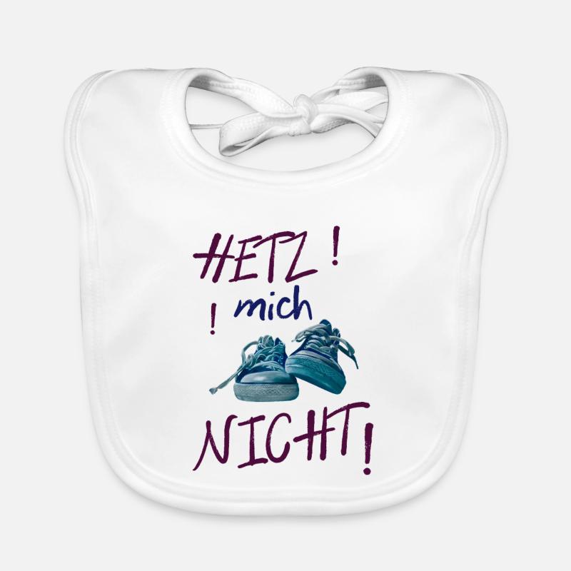 Bunte Sneaker-Statement nicht hetzen - Baby Bio-Lätzchen - Weiß