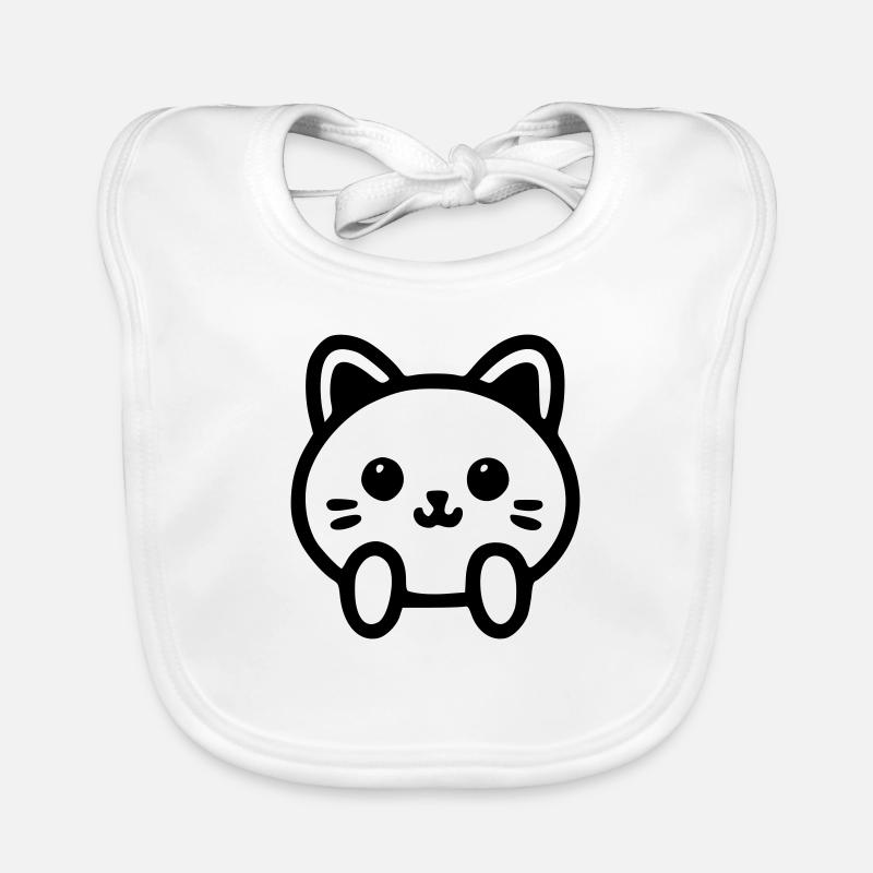 Tete de chat mignon Bavoir bio Bébé