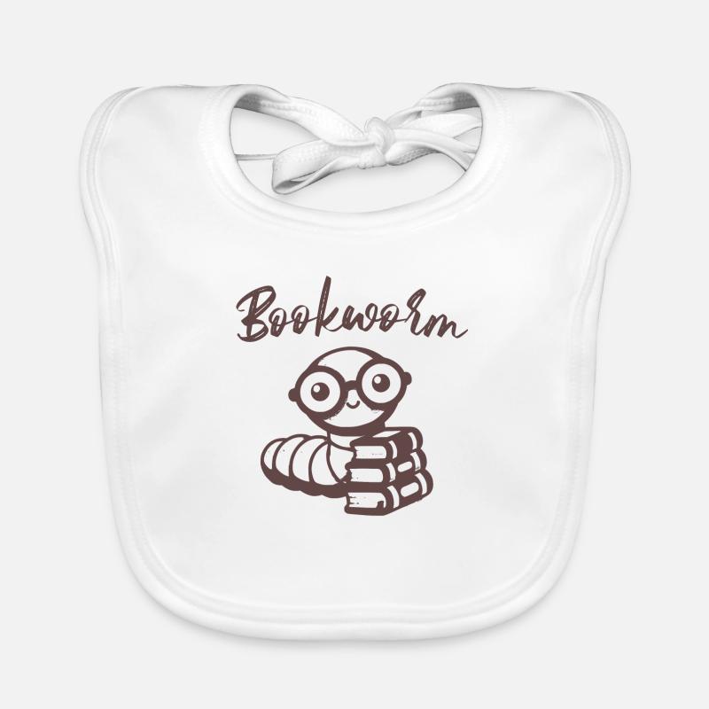 Bücherwurm mit Büchern Baby Bio-Lätzchen