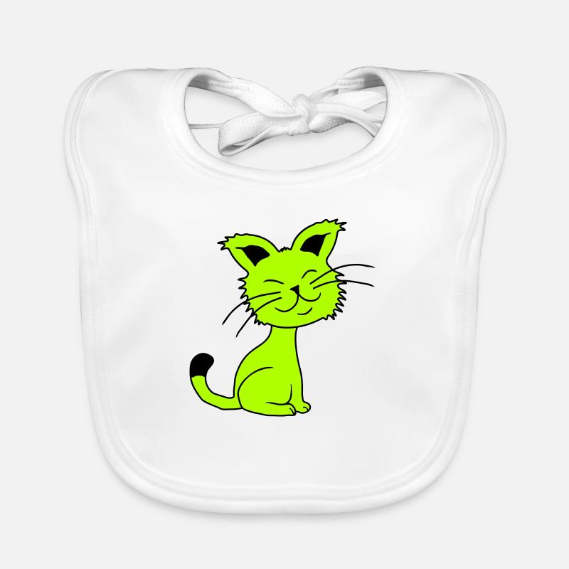 Jolie chatte Ayant l’air heureuse Joyeuse Souriante Bavoir bio Bébé