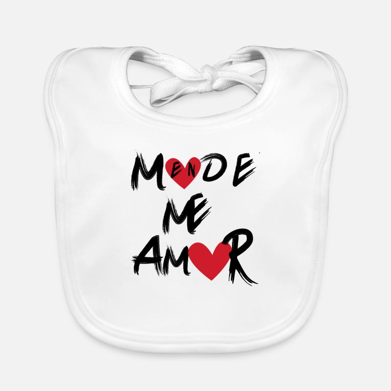 En Mode Me Amor _typographique en forme de cœur Bavoir bio Bébé