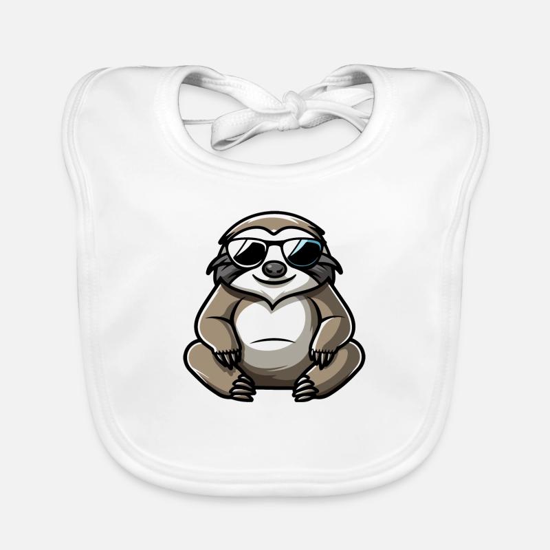 Sloth Comic Cool Organic Baby Bibs