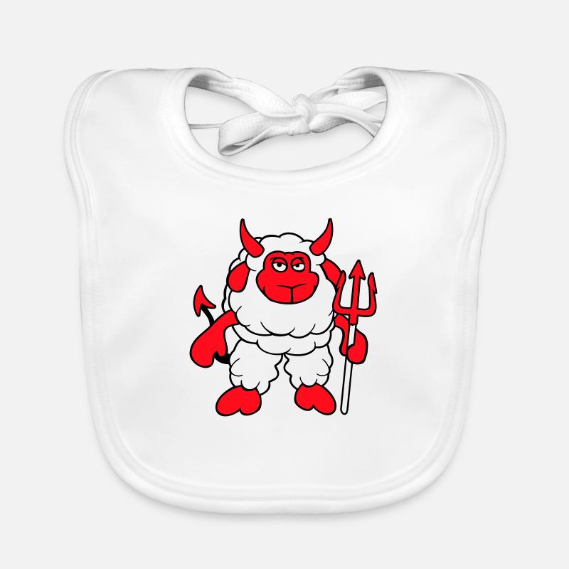 Sheep Devil Satan Hell Evil Trident Horns Cool Organic Baby Bibs