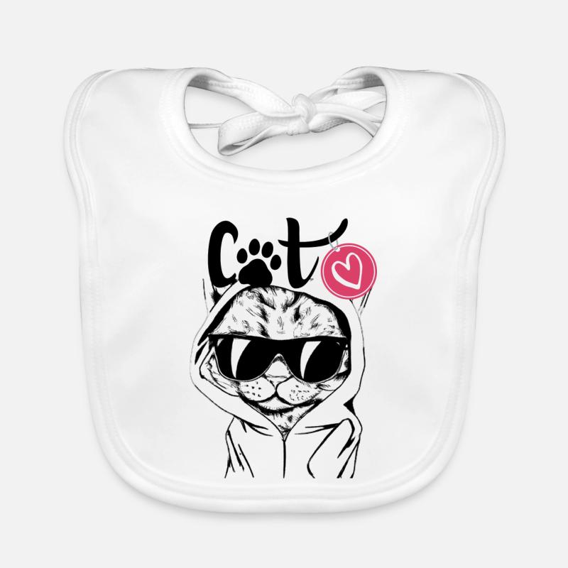 Sweat à capuche pour chat avec lunettes de soleil Bavoir bio Bébé