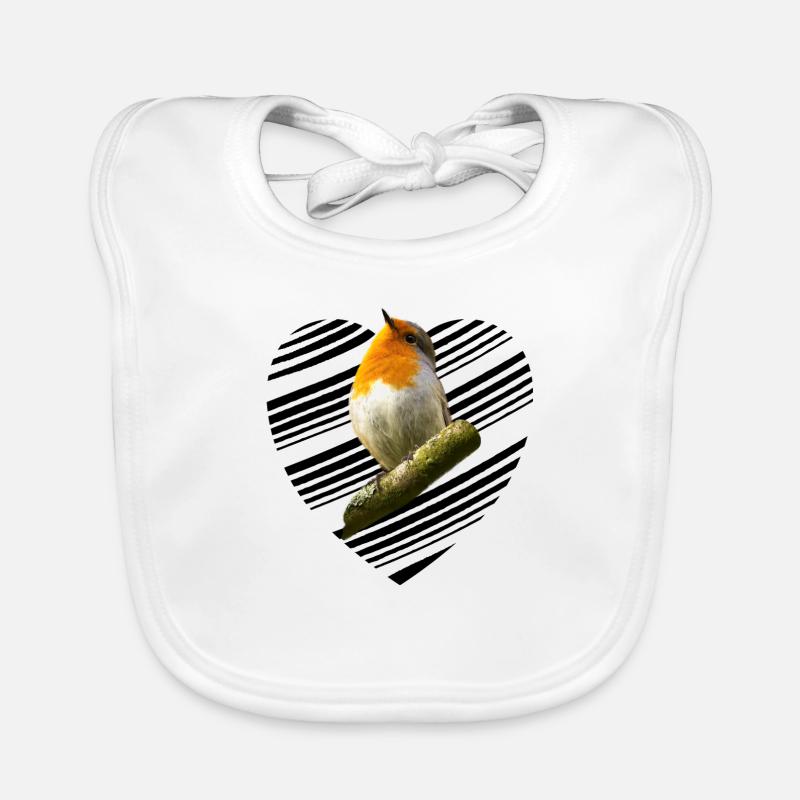 Robin Erithacus rubecula Organic Baby Bibs