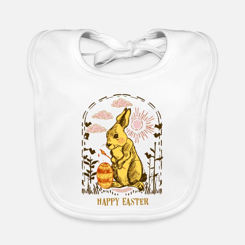 Lapin de Pâques sous le soleil du soir Bavoir bio Bébé