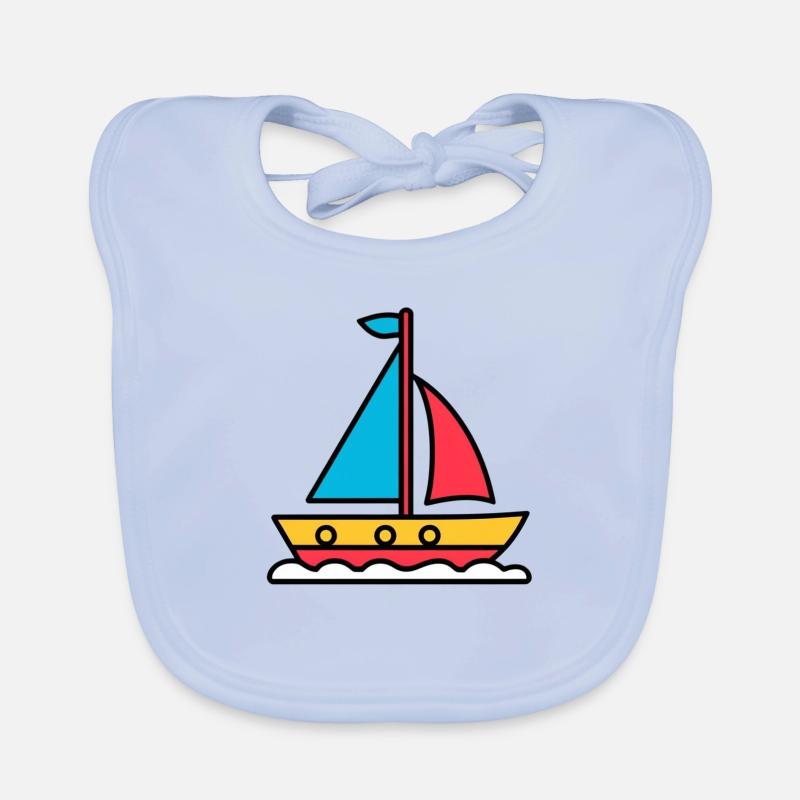 Farbenfrohe Segelreise Baby Bio-Lätzchen