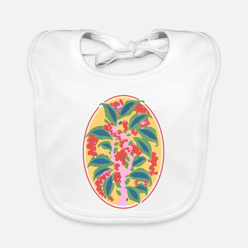 Fleurs abstraites - Illustration de la nature vive Bavoir bio Bébé