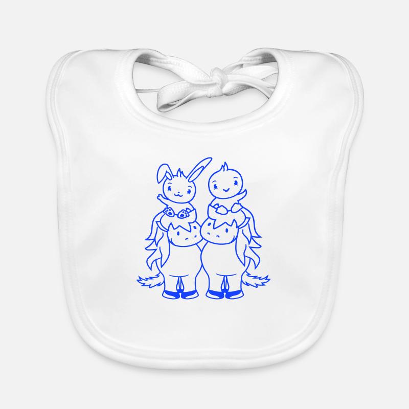 2 Bunny Bird Équitation Cavalier Cheval Ondulant Bavoir bio Bébé