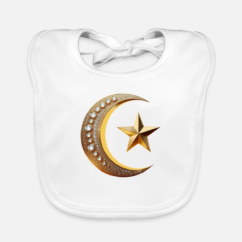 Symbole de l’Islam or avec diamant Bavoir bio Bébé