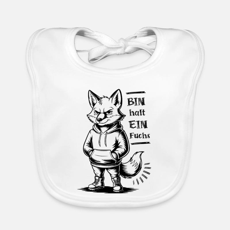 Bin halt ein Fuchs - Baby Bio-Lätzchen - Weiß
