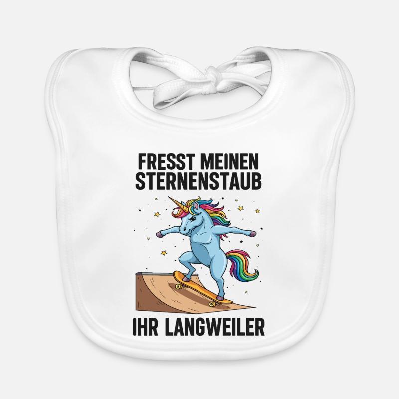 Skateboard-Einhorn Baby Bio-Lätzchen