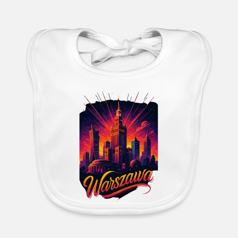 Varsovie Warszawa Capitale Pologne Cadeau Bavoir bio Bébé