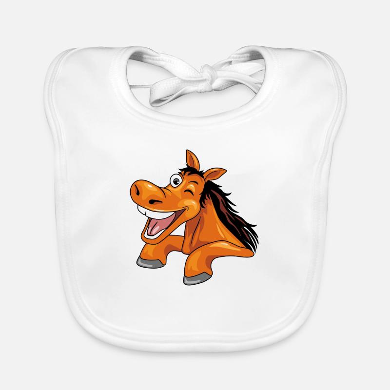 Drôle de coup d’œil cheval rieur Bavoir bio Bébé