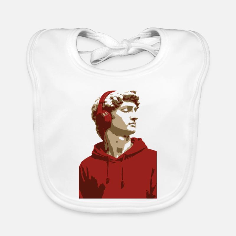 Contemporary David Michelangelo Portrait  Organic Baby Bibs