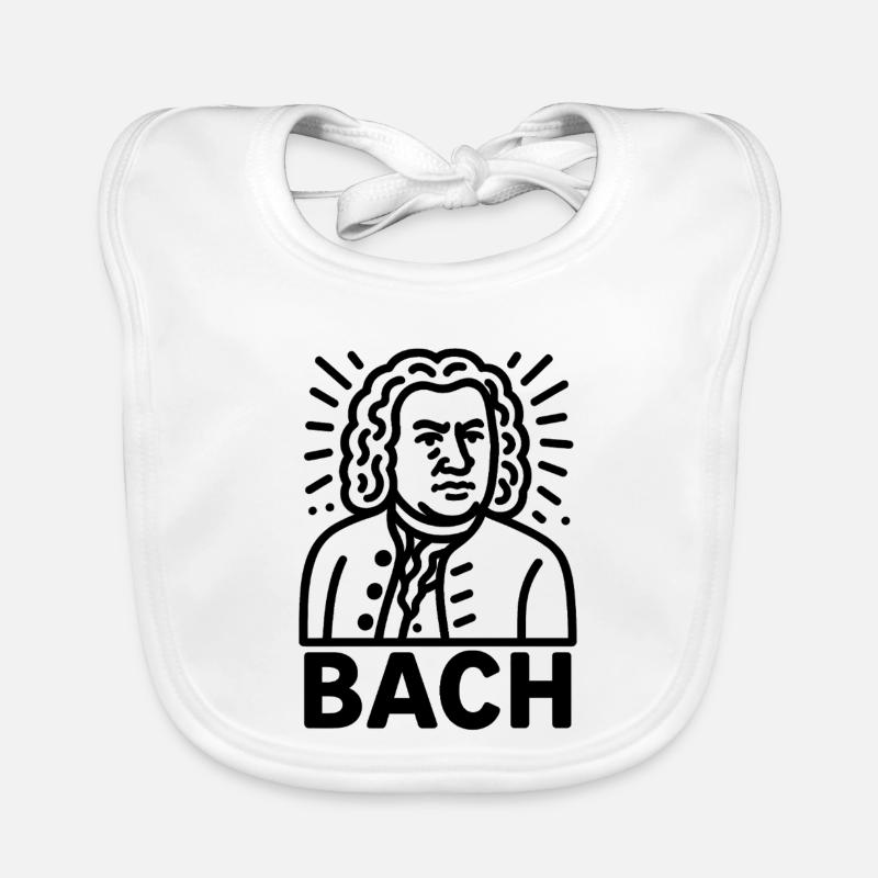 Johann Sebastian Bach - Baby Bio-Lätzchen - Weiß