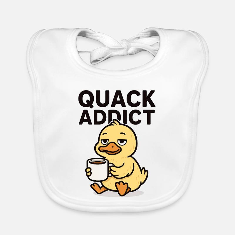 Chill Quack Coffee Club Design - Bavoir bio Bébé - blanc