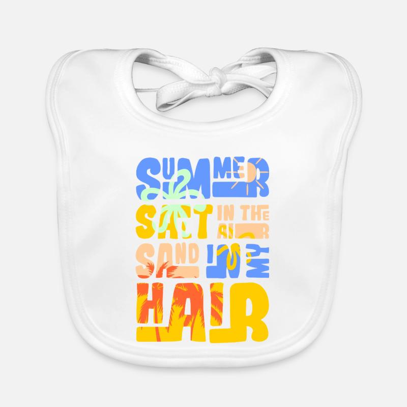 Conception de sable et de mer en été Bavoir bio Bébé