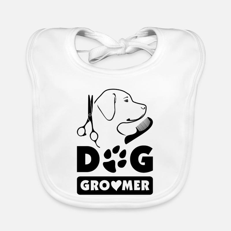 Hundefriseur - Baby Bio-Lätzchen - Weiß