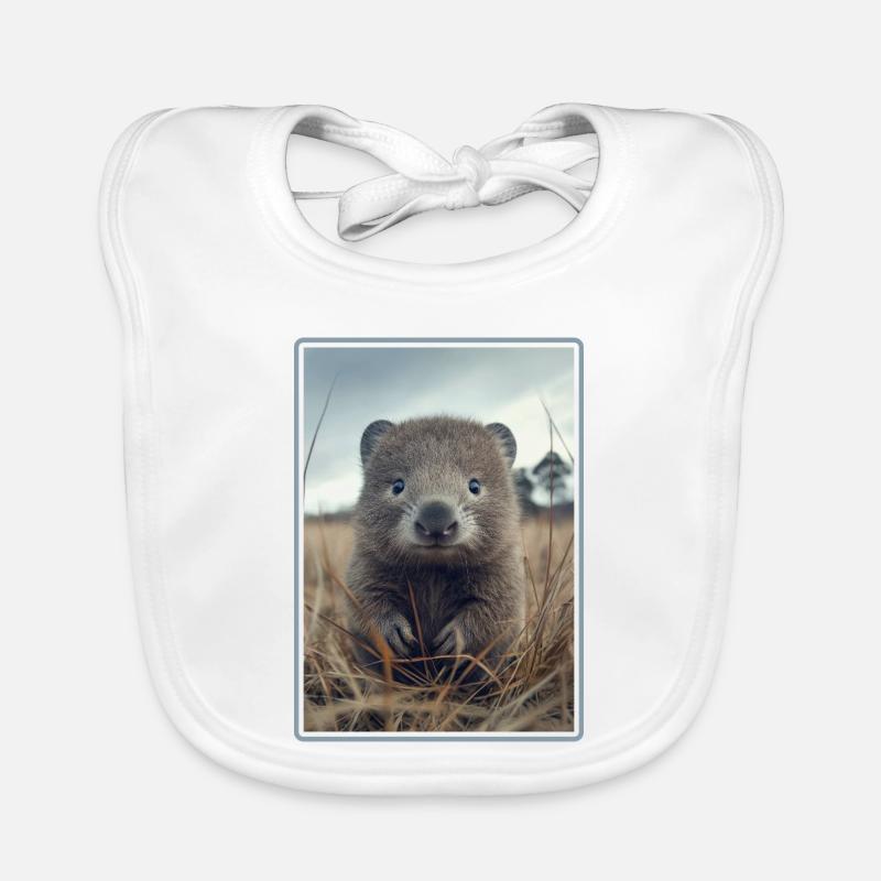 Wombats Wombat - Baby Bio-Lätzchen - Weiß
