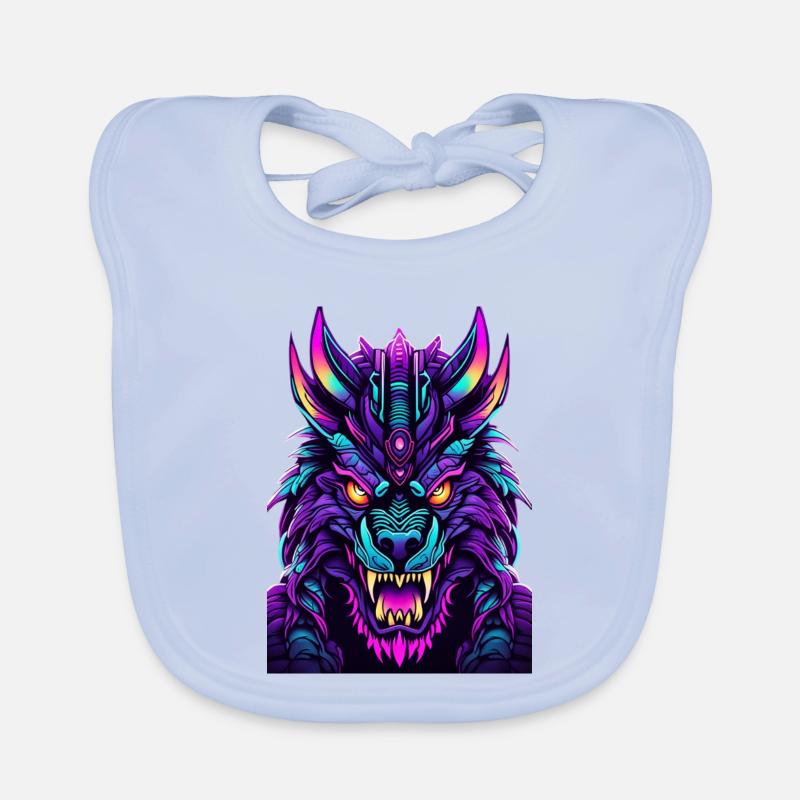 Neon Wolfsgeist Baby Bio-Lätzchen