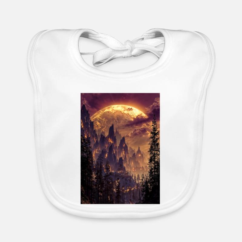 Fiery Summit at Dusk Organic Baby Bibs