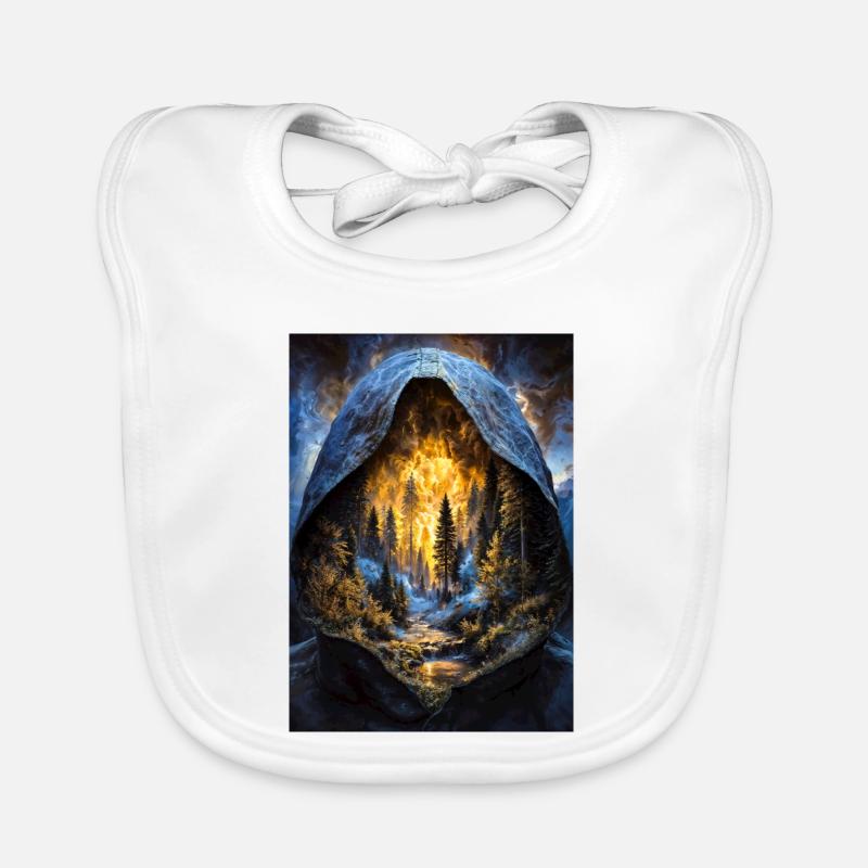 Hooded Inferno Forest Organic Baby Bibs