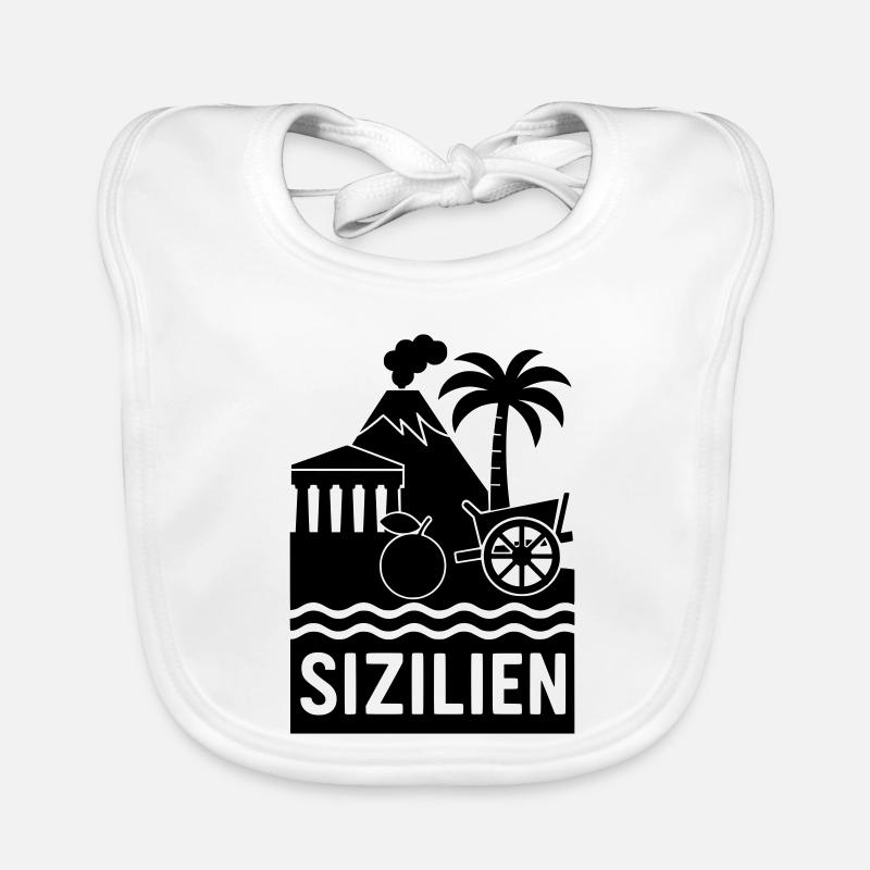 Silhouette Sicile Bavoir bio Bébé