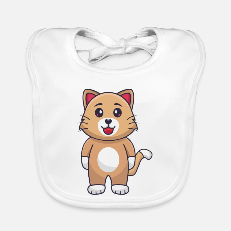 Karikatur-Katze Baby Bio-Lätzchen