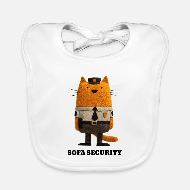 Katze im Security Look - Sofa Security  Baby Bio-Lätzchen