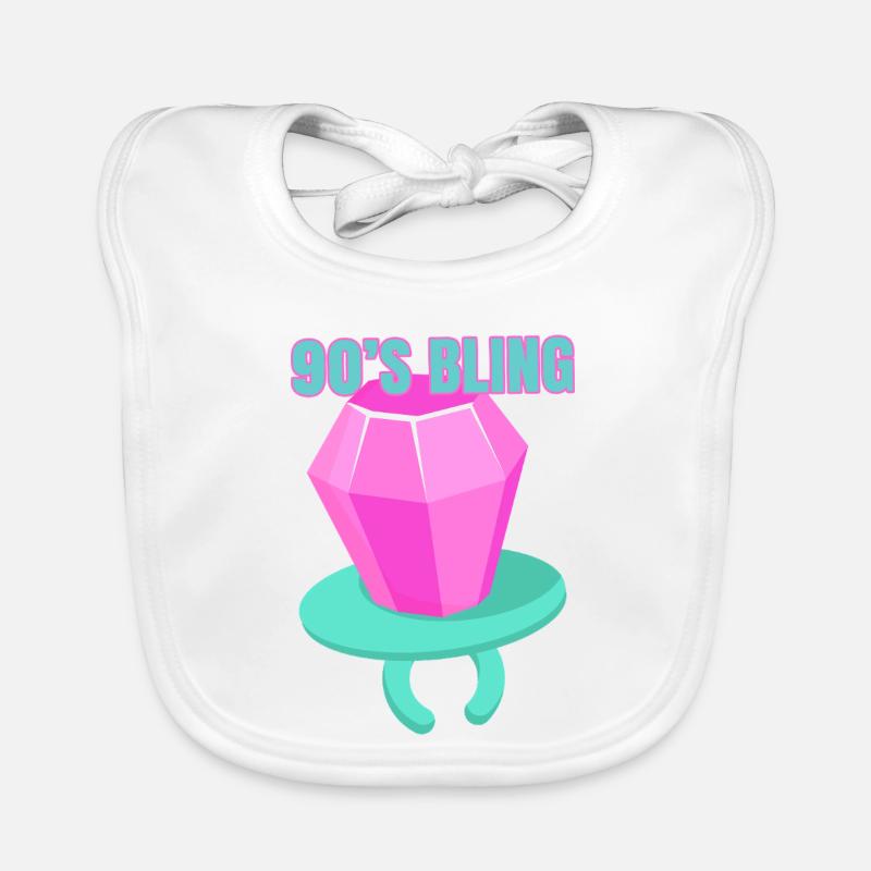 90s Bling - 90s Nostalgia Humor Organic Baby Bibs