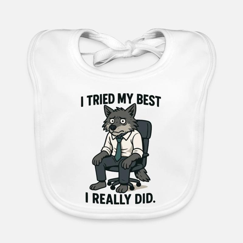 Loup de bureau avec cravate Bavoir bio Bébé