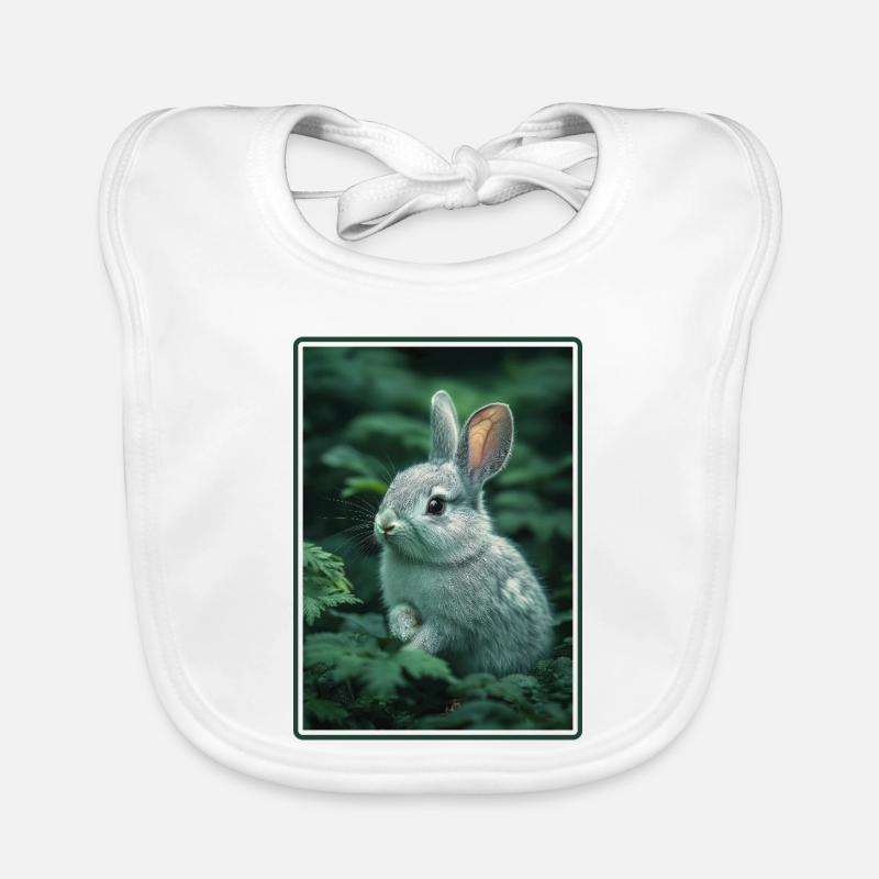 Hasen Hase - Baby Bio-Lätzchen - Weiß