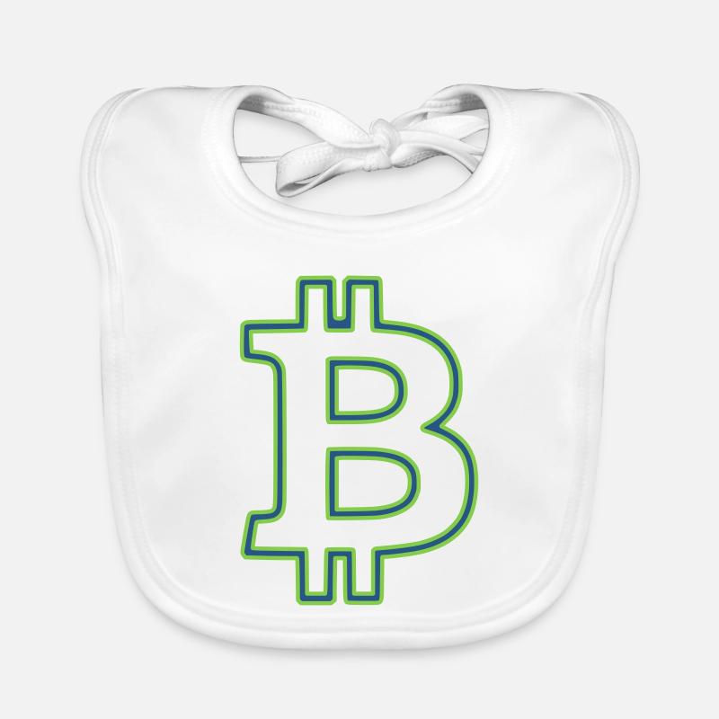 Contour du logo Bitcoin Minimaliste néon Bavoir bio Bébé